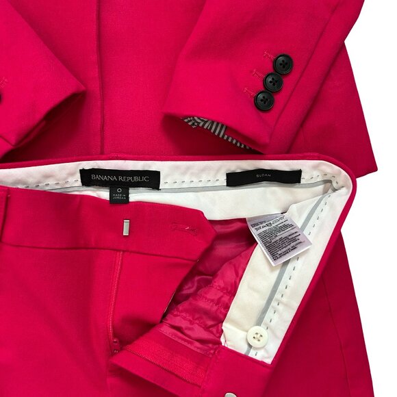 Banana Republic Fuchsia Pink Suit – Long and Lean Blazer (0P) & Sloan Pants (0) - Picture 2 of 9